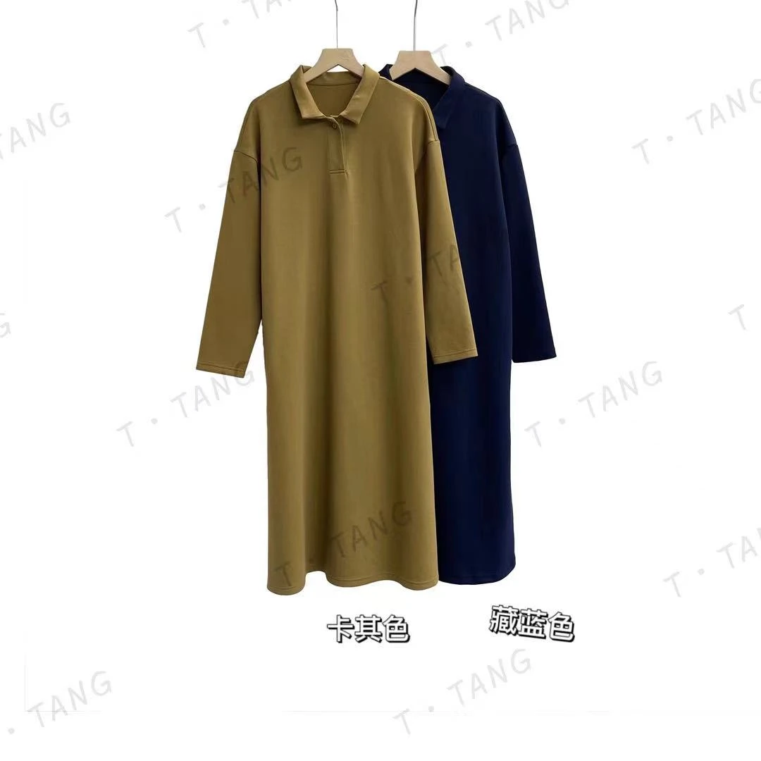 FL秋季百搭POLO翻领时尚休闲显瘦气质连衣裙【2026】