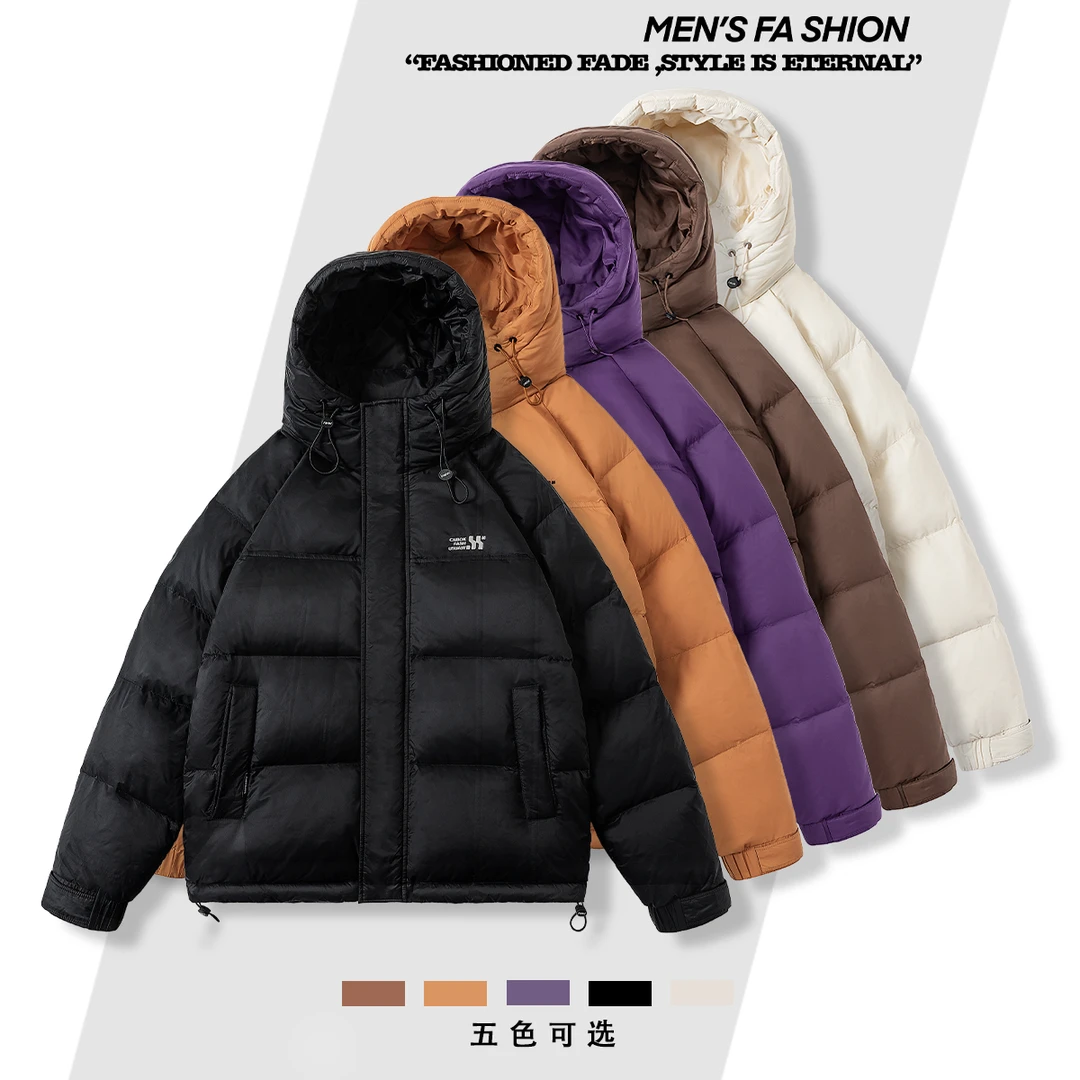 【现货现发】冬季连帽男士情侣宽松休闲百搭潮流加厚连帽外套6016