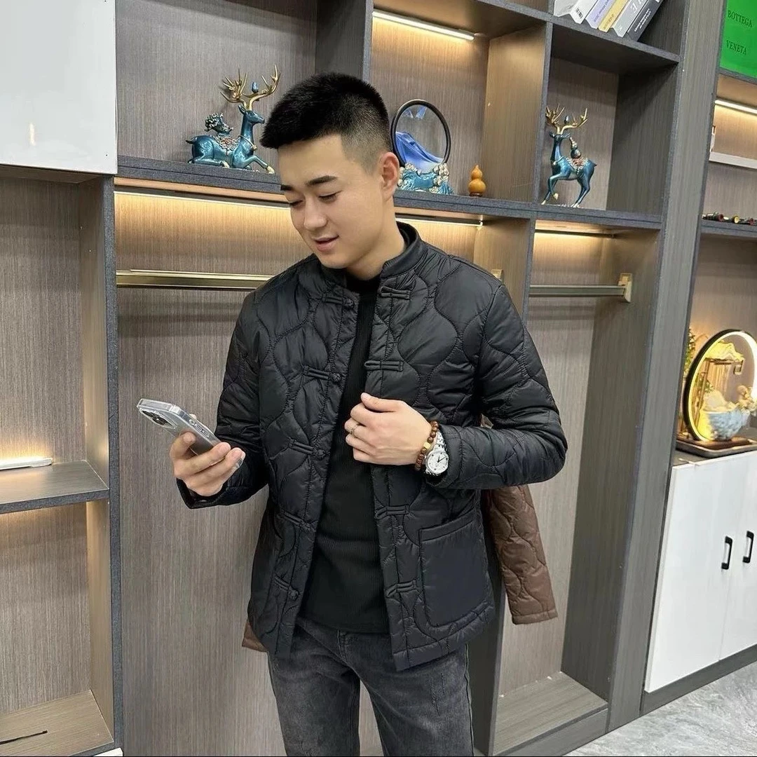 男士棉服冬季新款中国风盘扣唐装外套保暖立领百搭复古潮流棉衣男