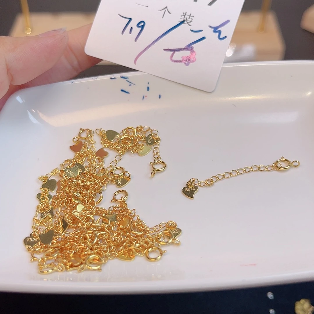 水晶珠宝半成品银S925镀金镶嵌147 。