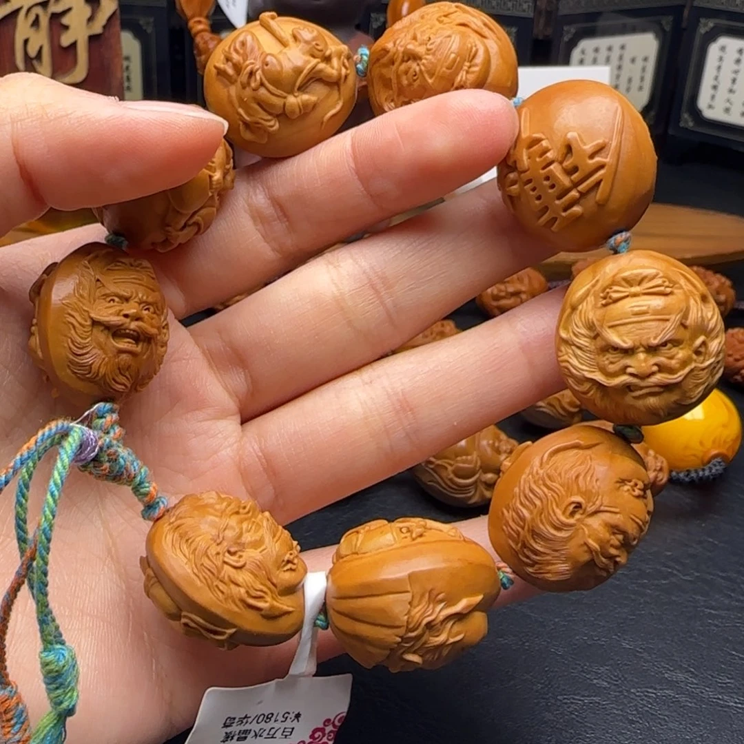橄榄核手串/手链浮雕钟馗头