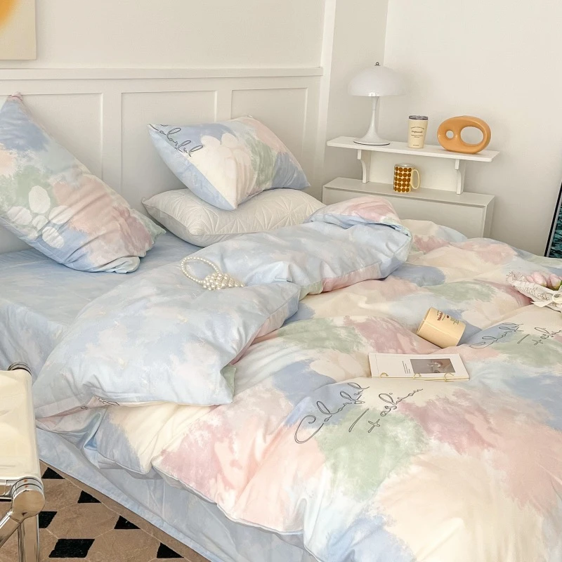 秋季纯棉四件套100全棉被套床单床品床笠宿舍床上三件套南通家纺