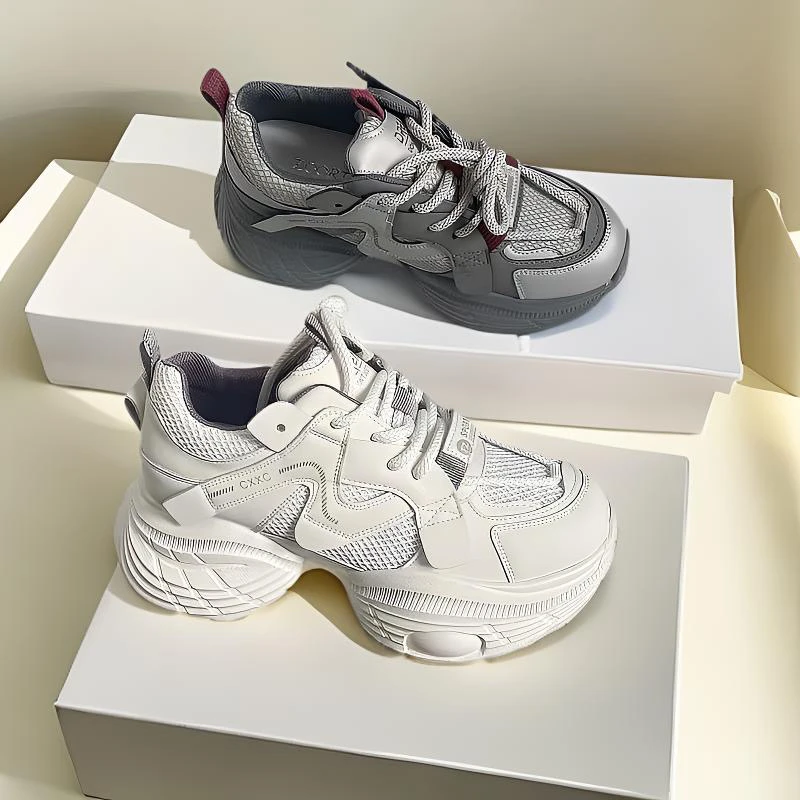 大厂正品春秋新款762373优质真皮时尚百搭潮流老爹鞋女鞋