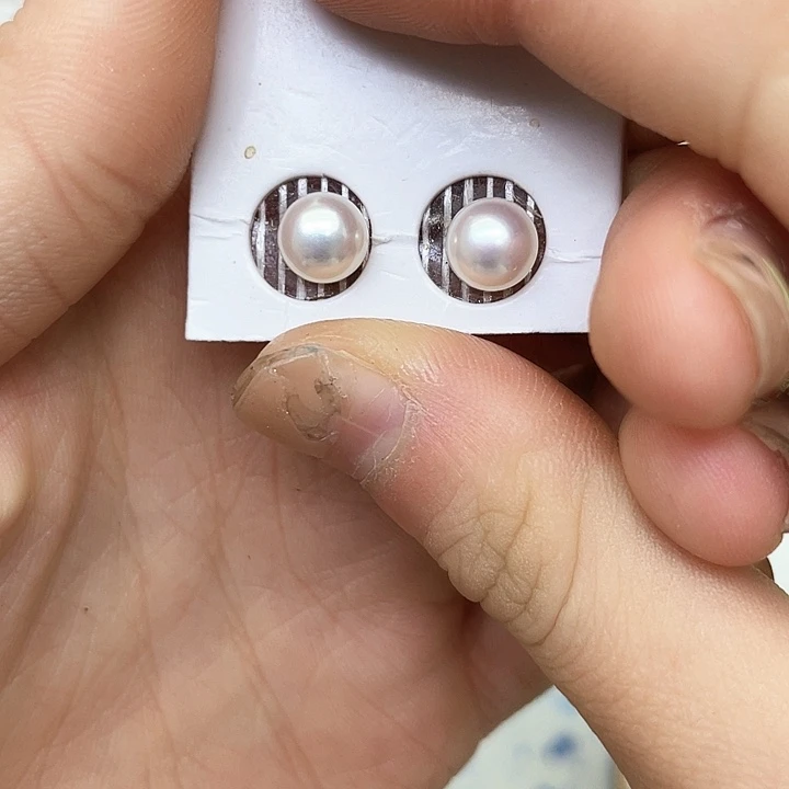 淡水珍珠耳饰银S925镶嵌清**茶