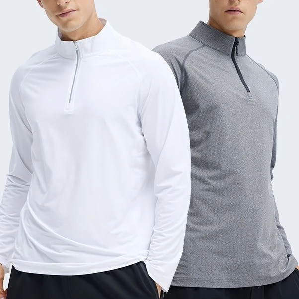 新款速干健身衣服男士半拉链跑步服T恤春秋有氧运动长袖立领上衣