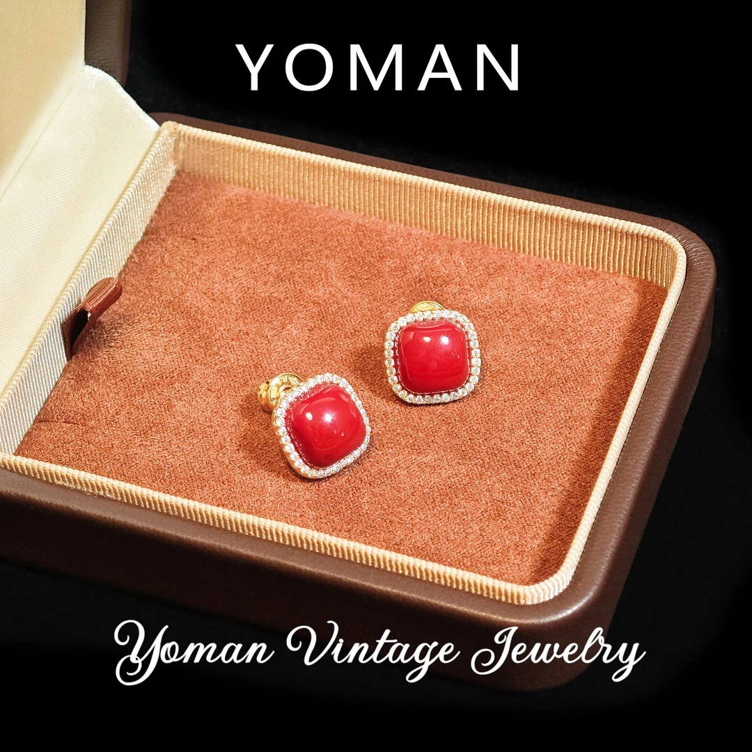 铜合金耳饰 D1515 法★【红璎珞】秋冬YOMAN 柚曼 限定 轻奢耳钉