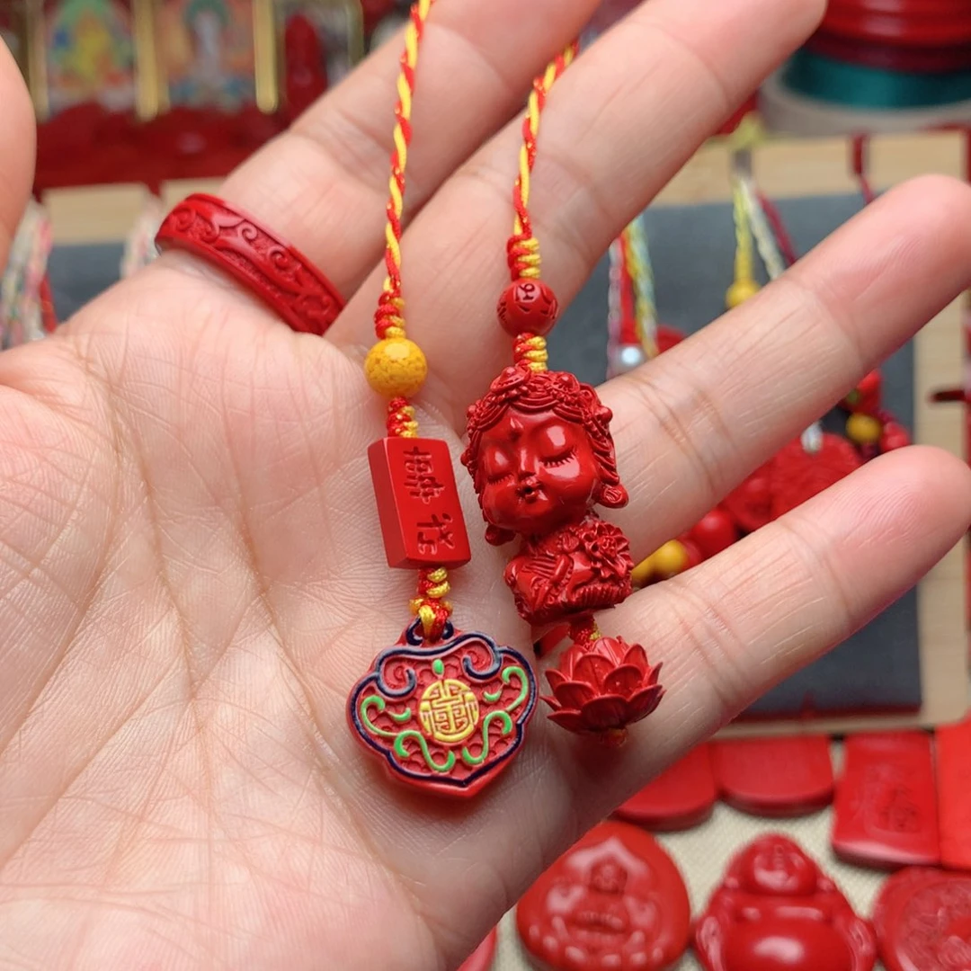 天然辰砂工艺品朱砂手机坠