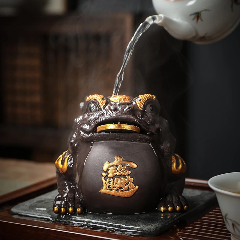 精品紫砂招财进宝大金蟾茶宠摆件可养茶玩茶台茶盘禅意茶道摆件