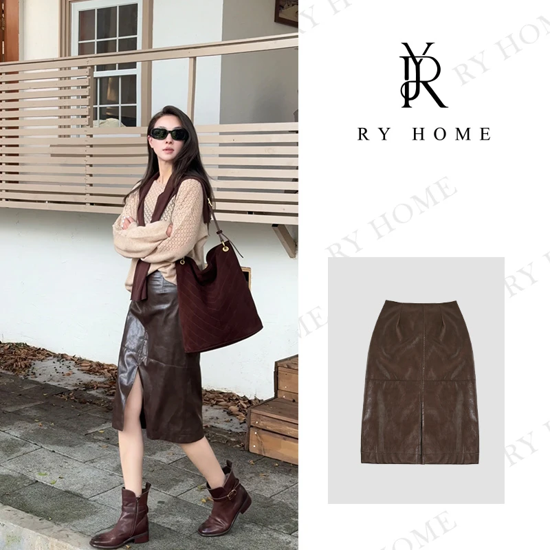 【容雨RYHOME】定制皮尤经典直筒一步半裙253Q1403