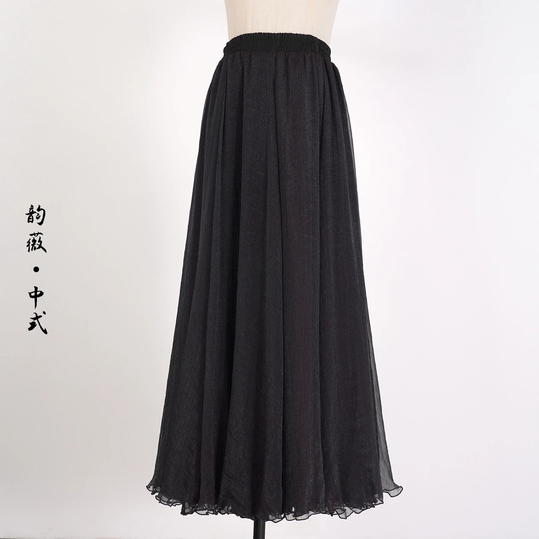 春夏纱裙仙女裙高腰裙子半裙长裙半身裙百搭A字显瘦中式