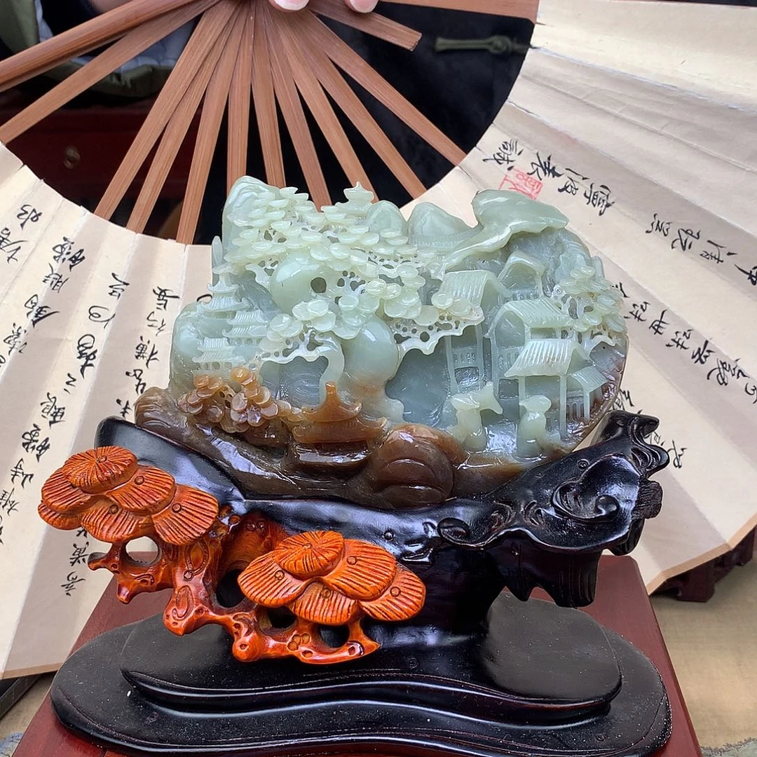 和田玉未镶嵌摆件