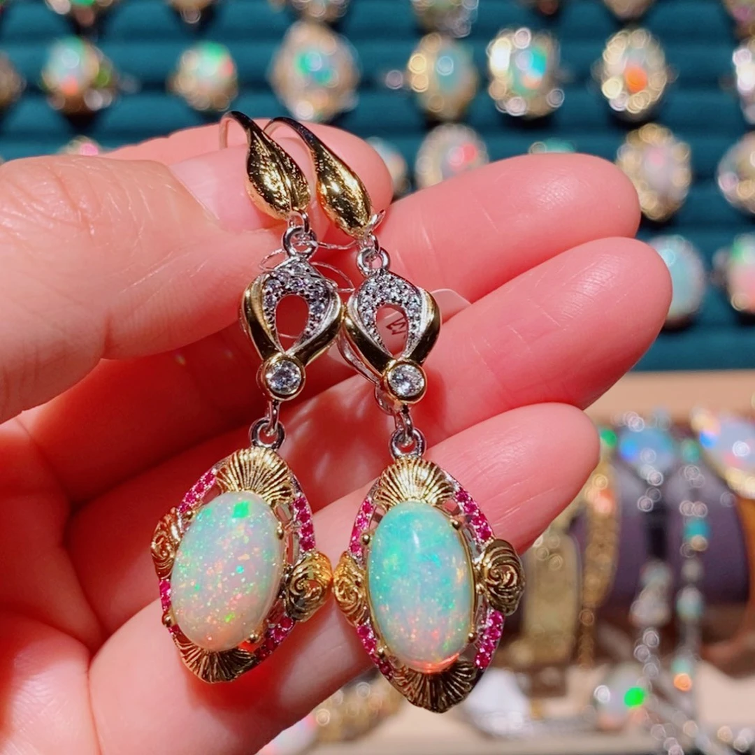 欧泊欧泊耳饰银S925镶嵌