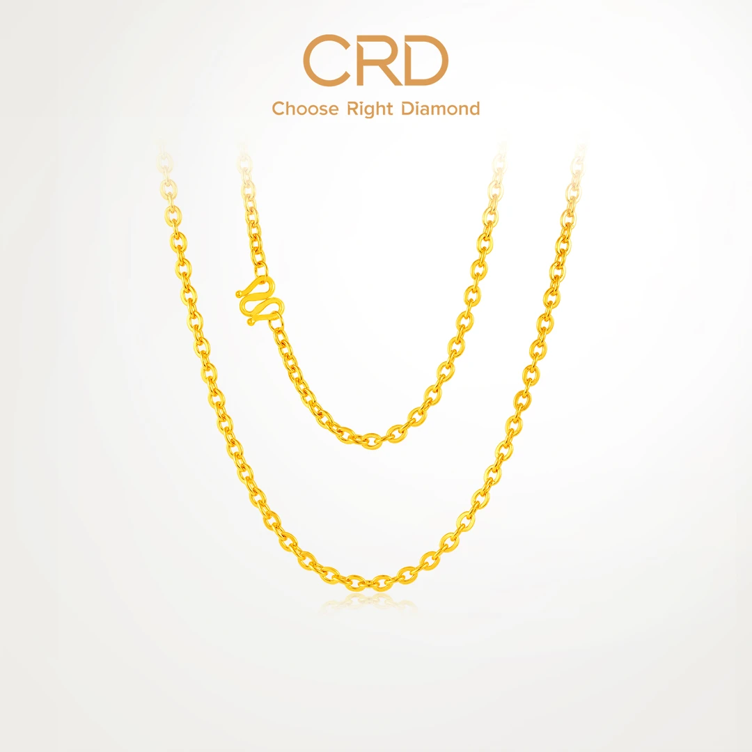 CRD克徕帝足金999素链O字链锁骨链黄金女款项链金链百搭送礼推荐