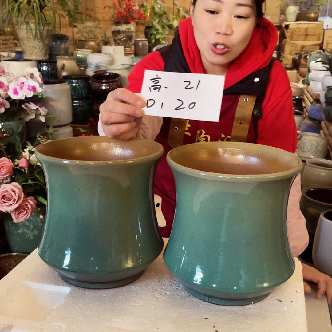 紫砂花盆高度21口径20