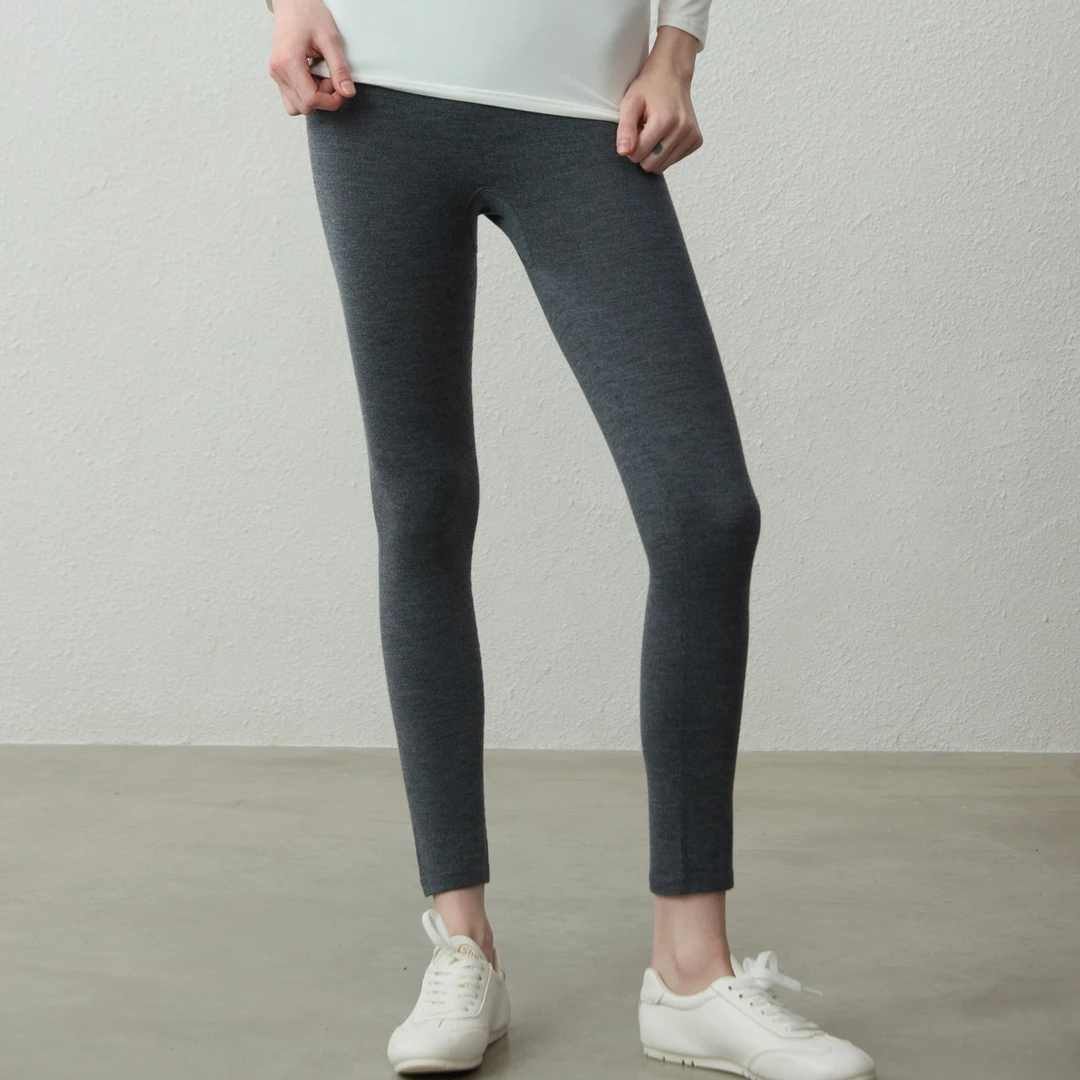 精纺可机洗！80支扬子纱4股加厚100%羊毛裤打底裤女修身显瘦不臃肿