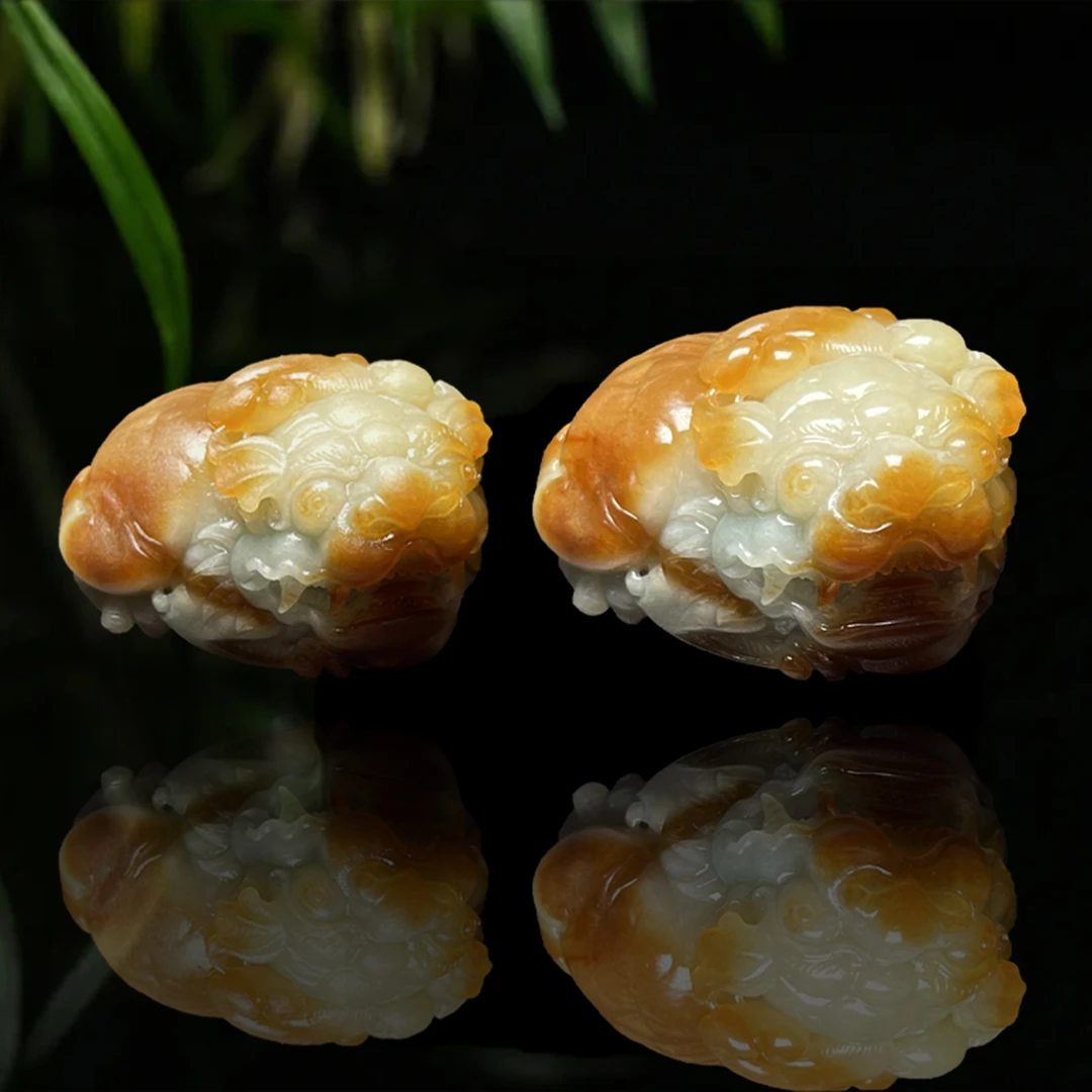【已结缘】合一堂翡翠工作室定制展示：糯冰金油黄《霸王貔貅》毛货手