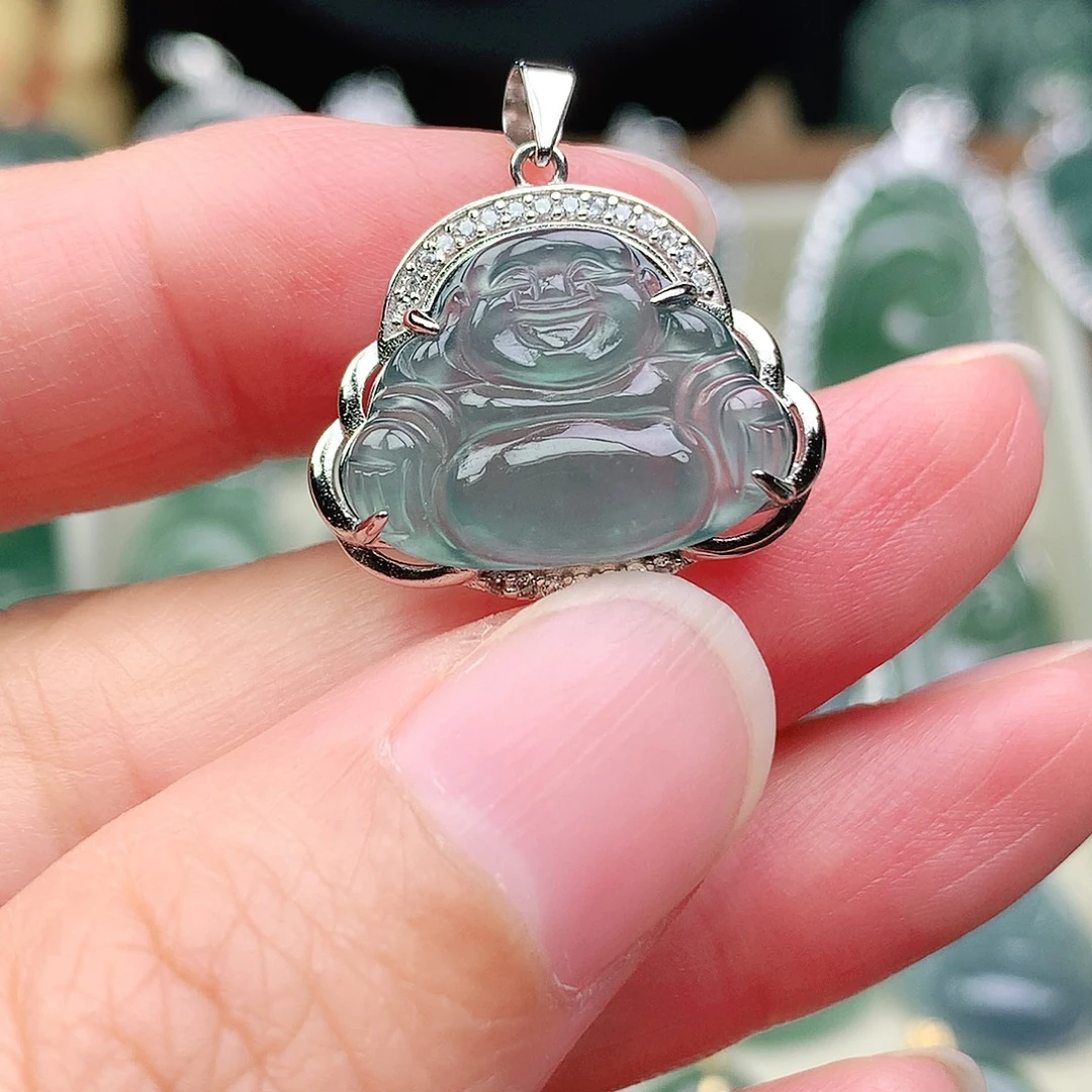 翡翠银S925镶嵌颈饰吊坠