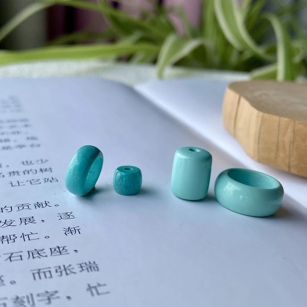 原矿湖北绿松石精品干净瓷釉级跑环