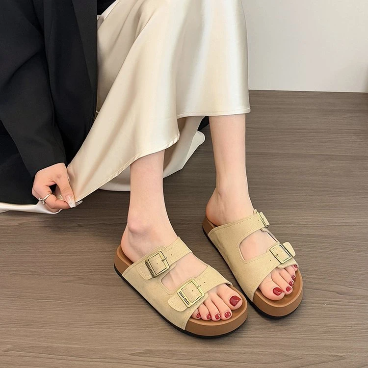 拉夏贝尔厚底凉拖法式女鞋子外穿春夏时尚勃肯鞋沙滩拖鞋海边凉鞋