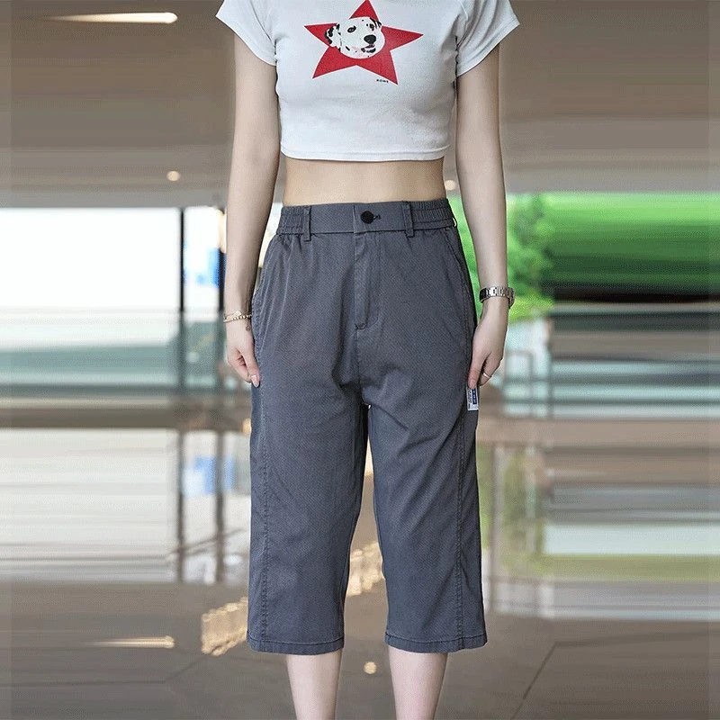 夏季薄款莱赛尔天丝冰感七分裤男士新款休闲短裤男装沙滩外穿中裤