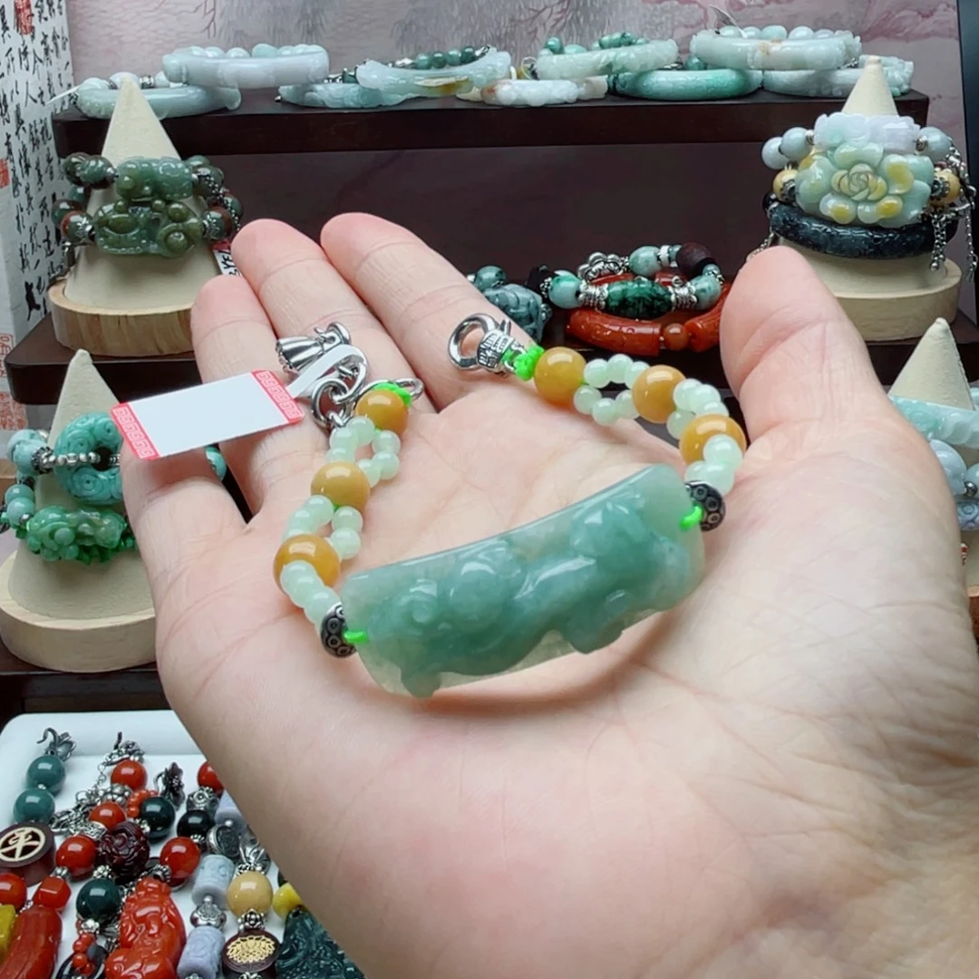 翡翠未镶嵌手链手牌