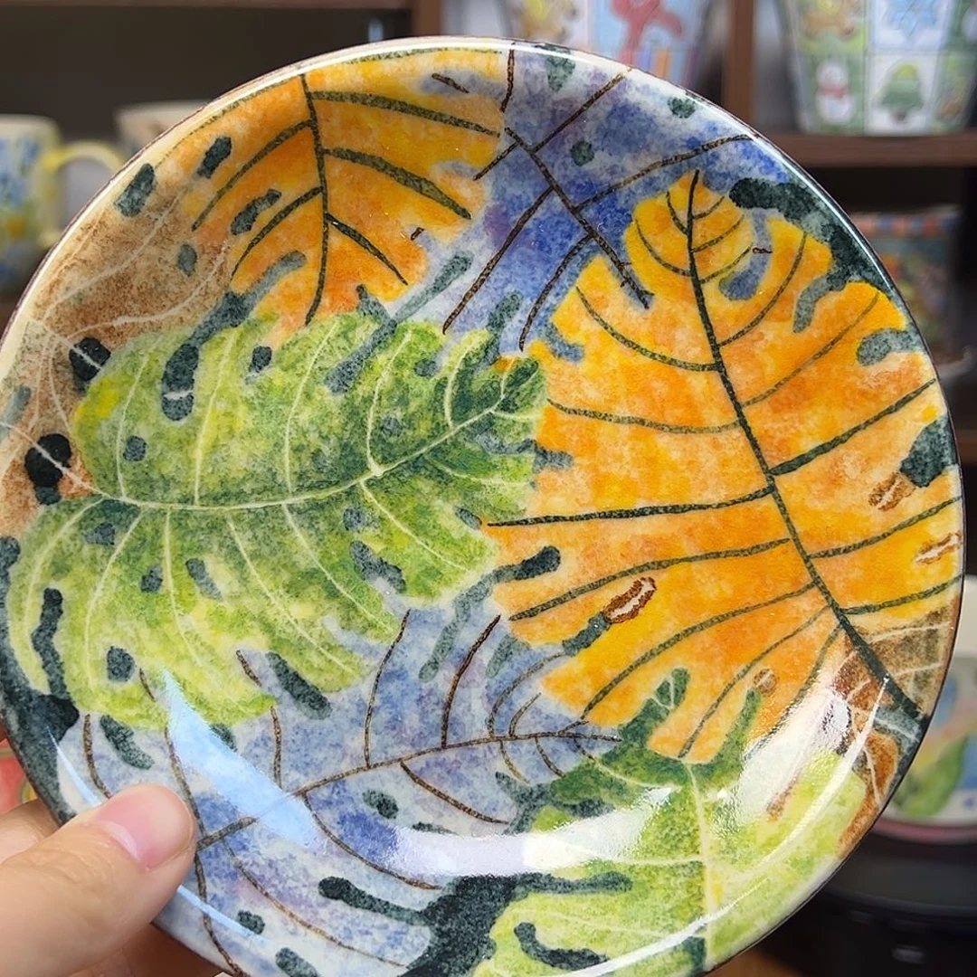 ****话摆件陶原创手绘高温釉下彩