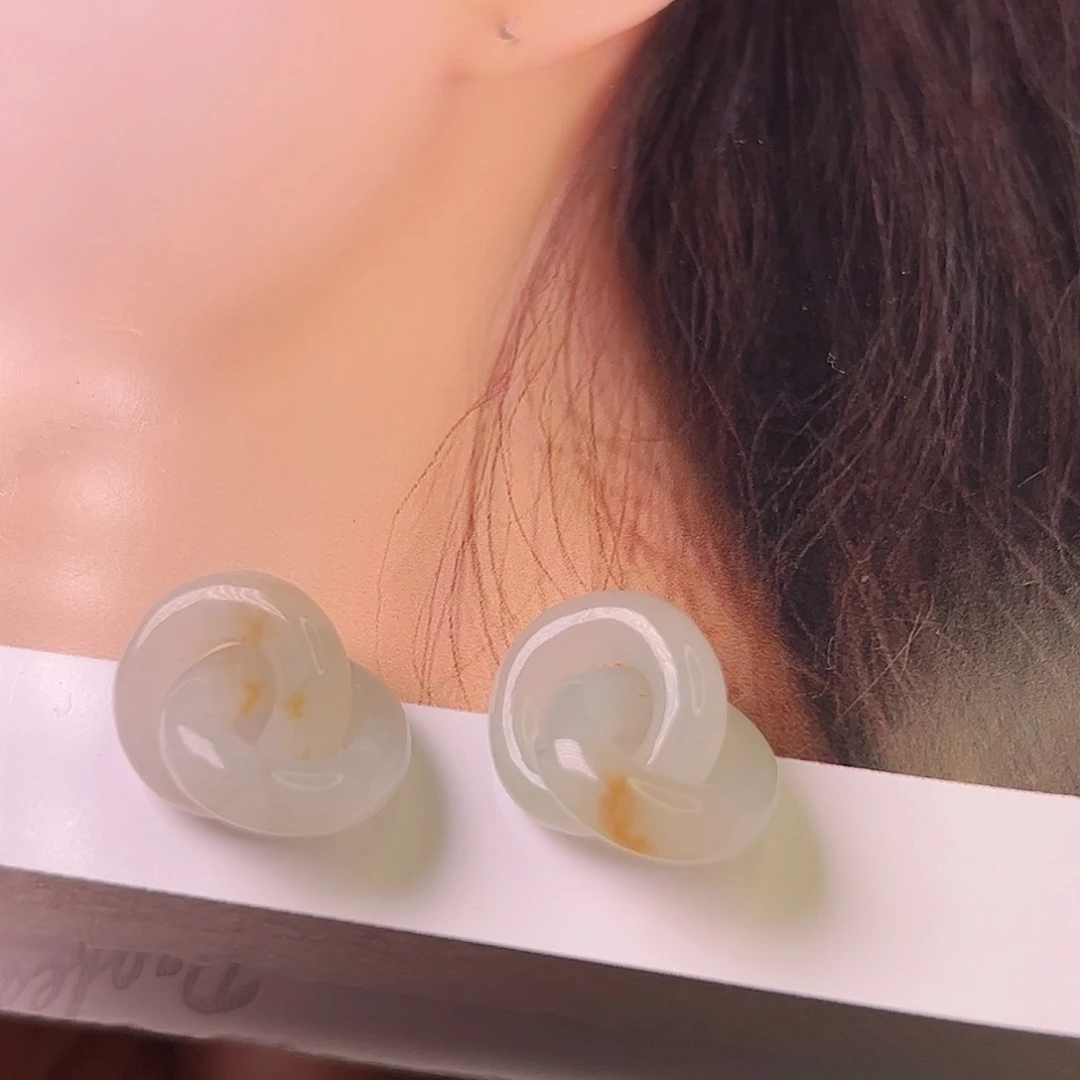 翡翠未镶嵌耳饰双环