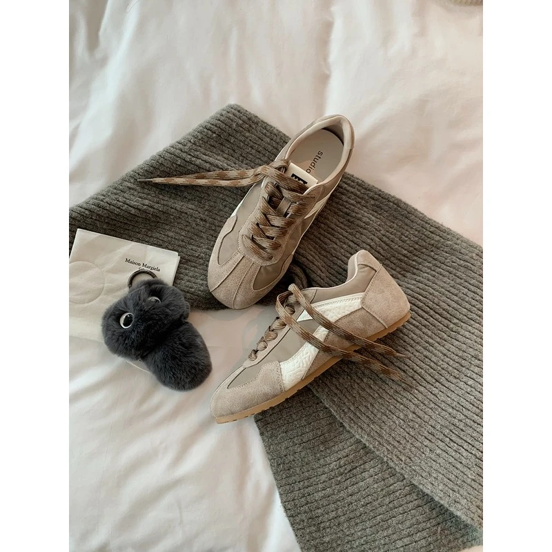 内增高复古品质德训鞋女春秋新款透气轻便阿甘鞋百搭休闲运动鞋子