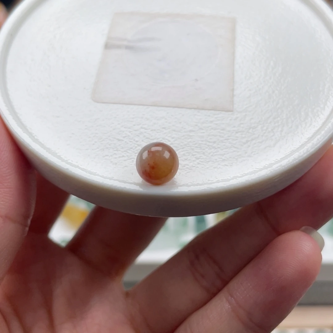 翡翠散珠天然缅甸翡翠a货草莓红7.8