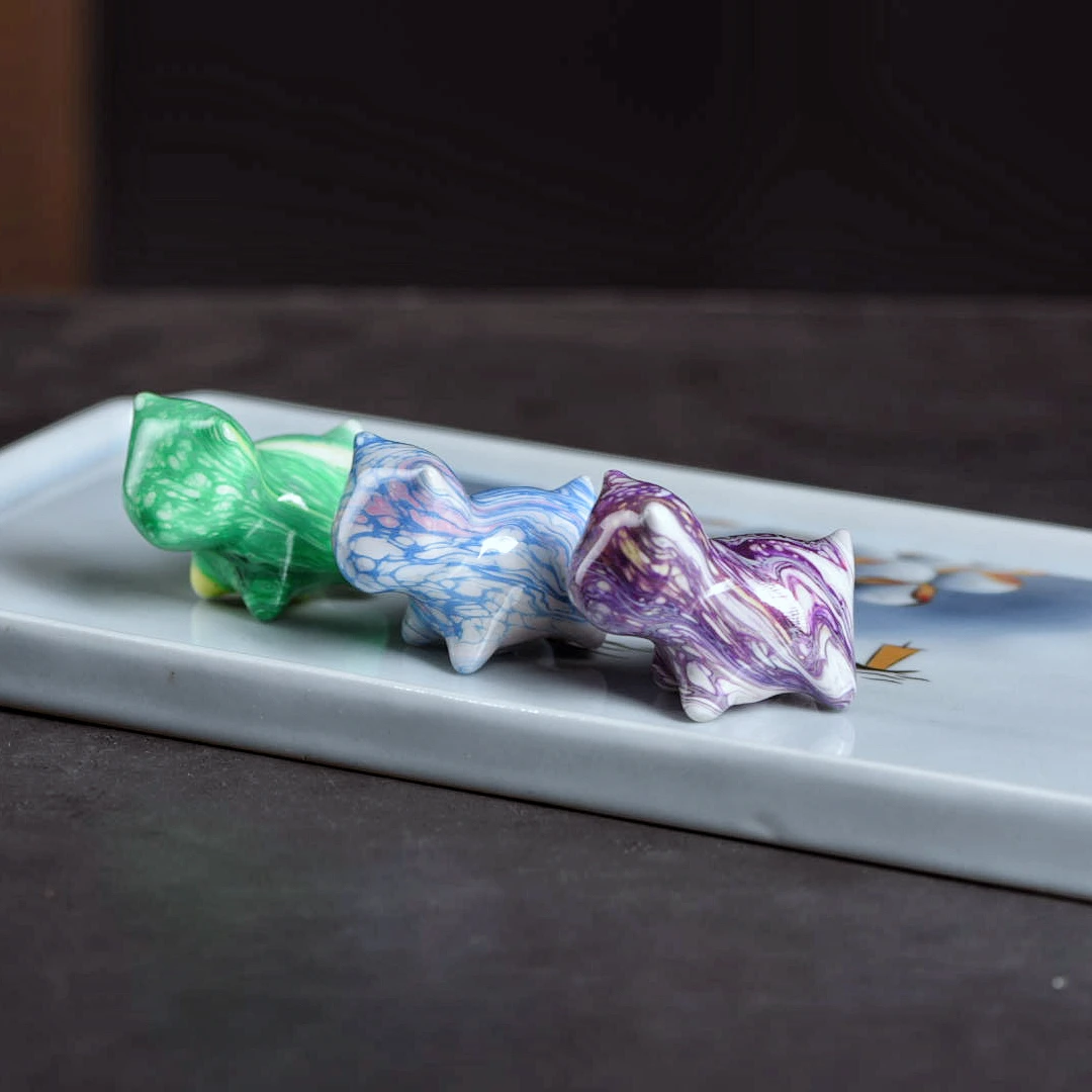 小奶狗 非遗大漆飘漆小猫摆件手把件创意饰品 多样性发一