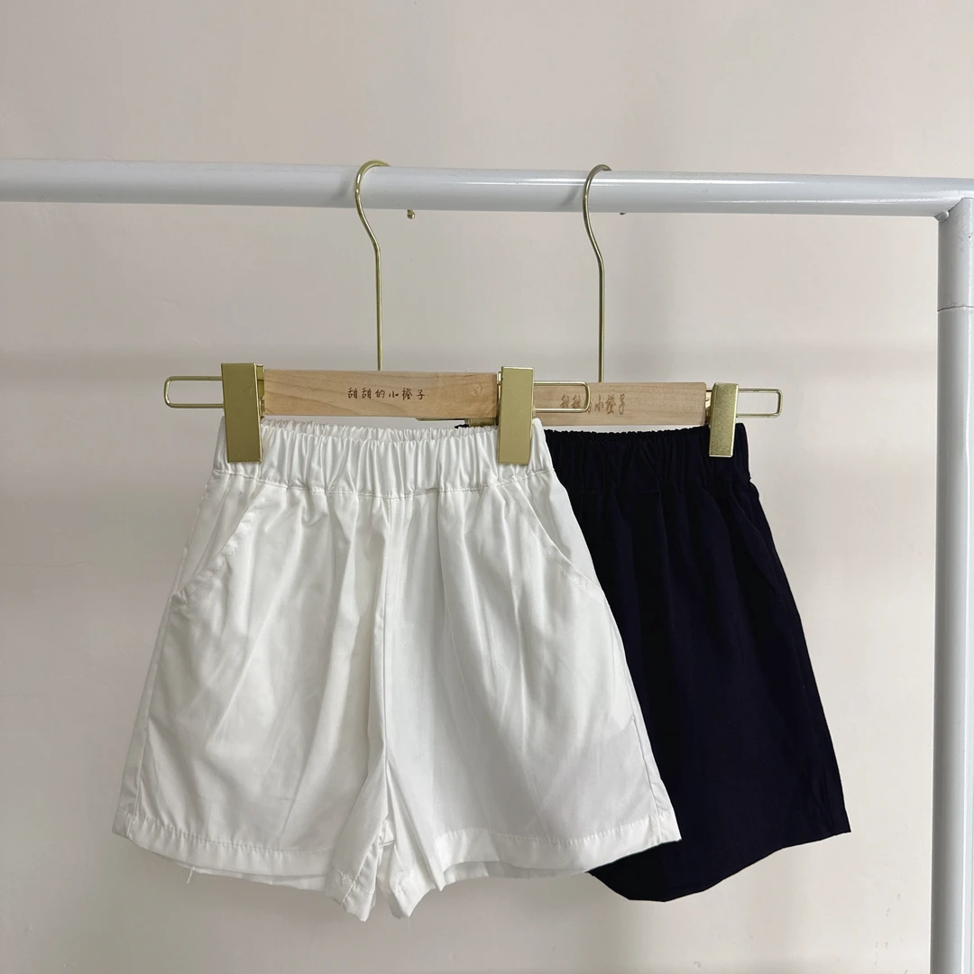 女童2025夏季棉质纯色短裤简约休闲百搭透气可外穿
