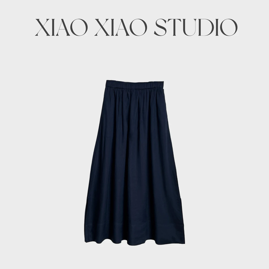 潇潇 STUDIO - 女神裙  夏季清凉百搭修身松紧腰亚麻半身裙
