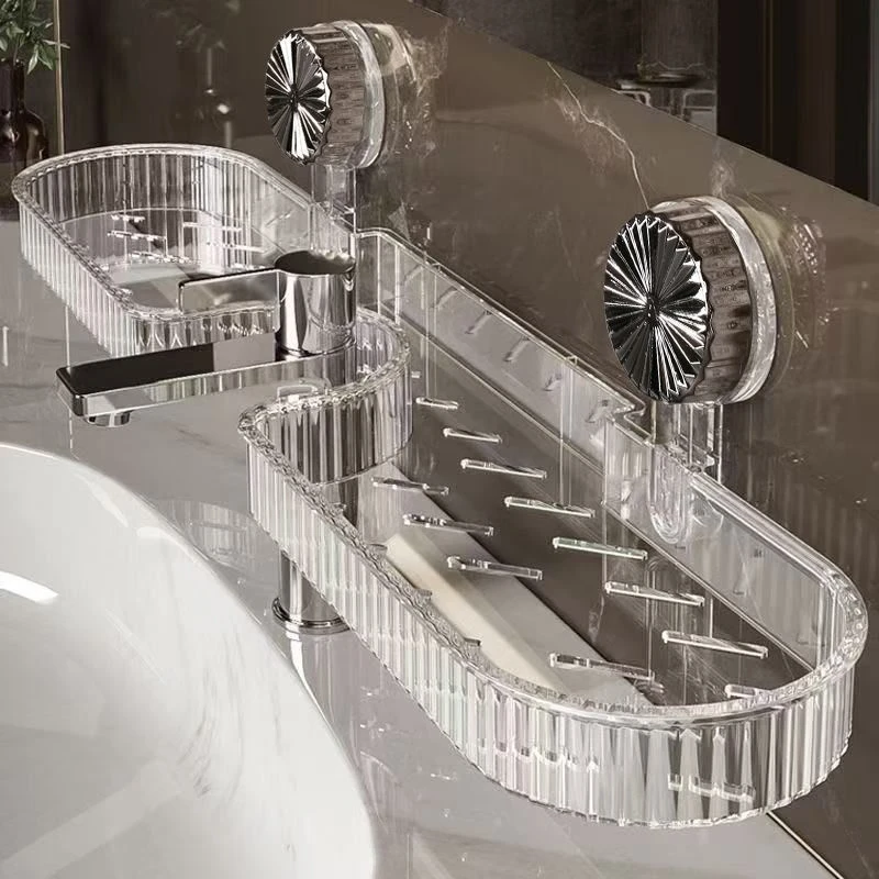 吸盘洗漱台置物架壁挂免打孔卫生间浴室镜前洗手池水龙头收纳挂架