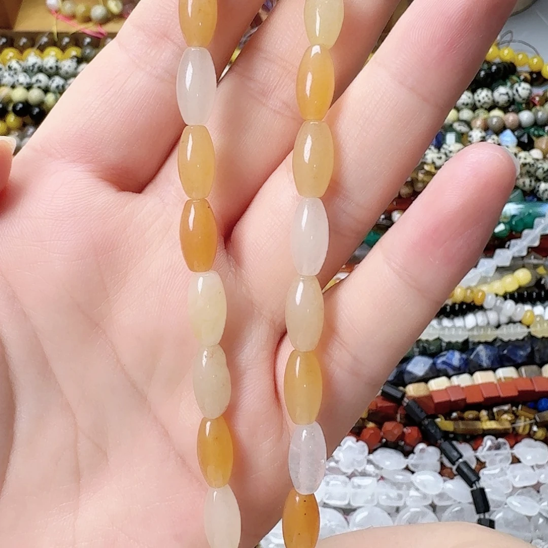未镶嵌玛瑙/玉髓珠宝半成品金丝玉米珠一条
