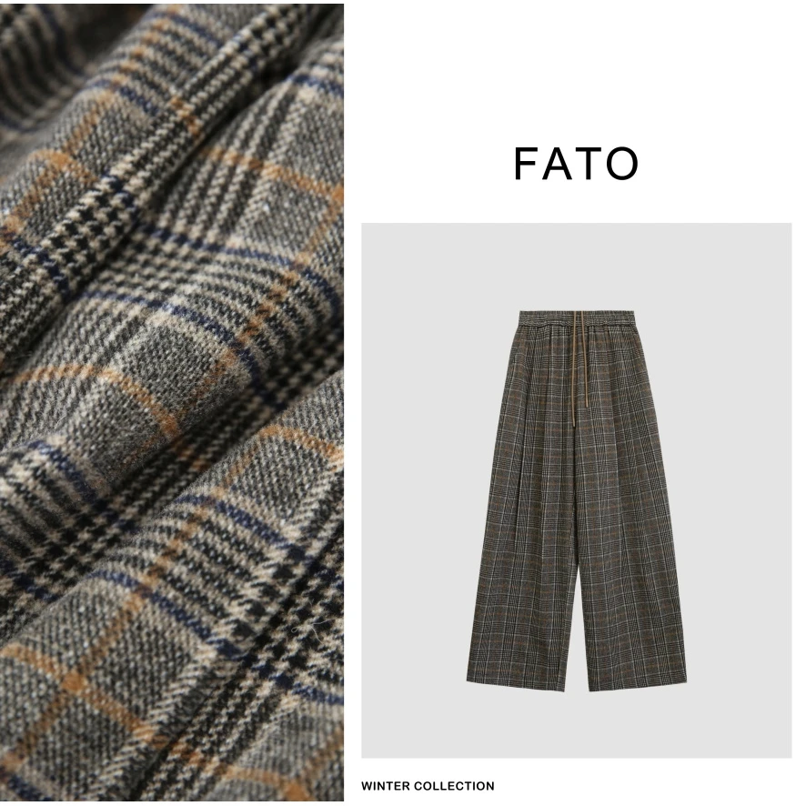 【郑买买】老友记 内抽绳格纹裤复古老钱风休闲裤HH31209K1