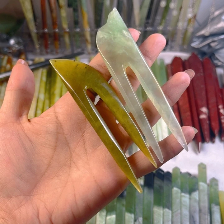 未镶嵌蛇纹石玉发簪