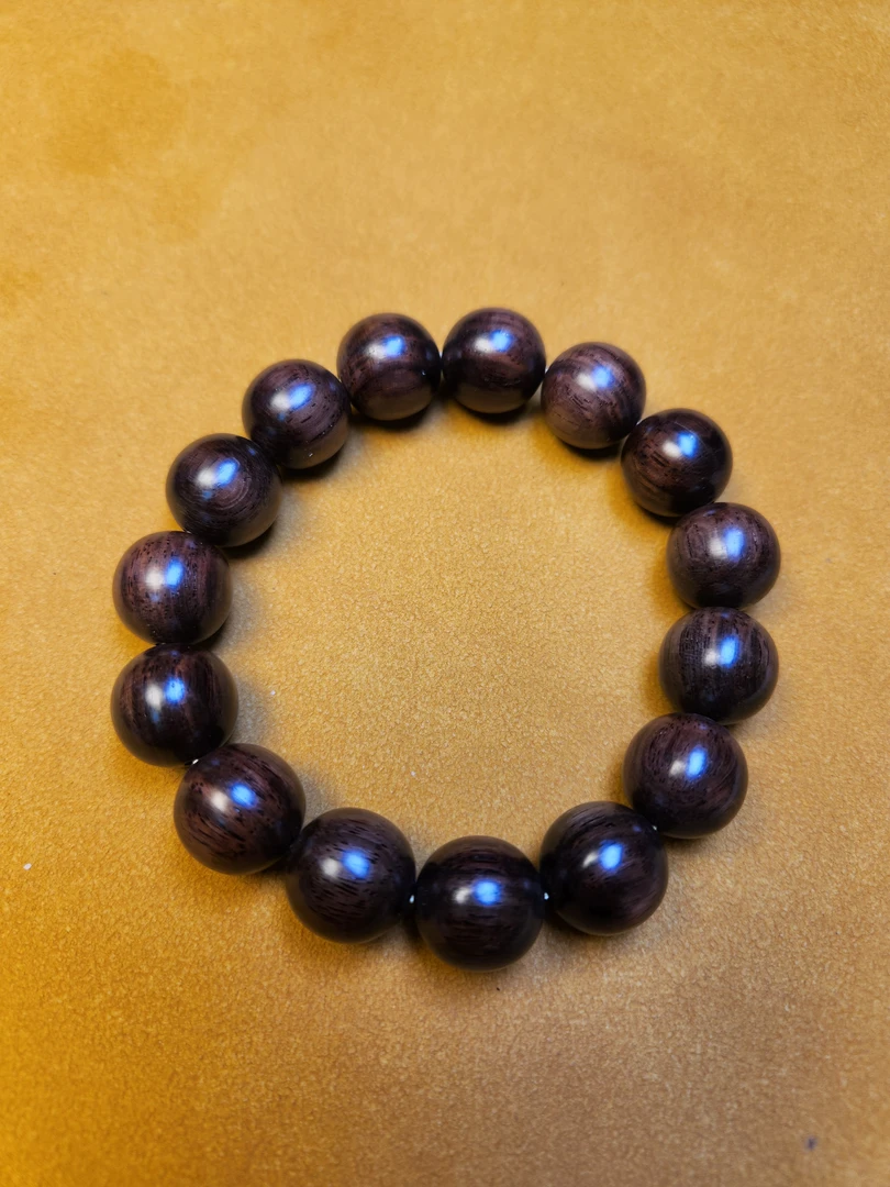 海南黄花梨1.5霸王岭药香紫油梨单圈手串