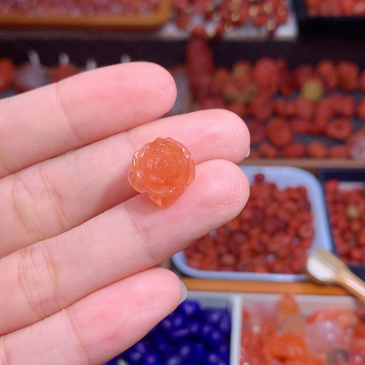 南红玛瑙未镶嵌南红立体玫瑰