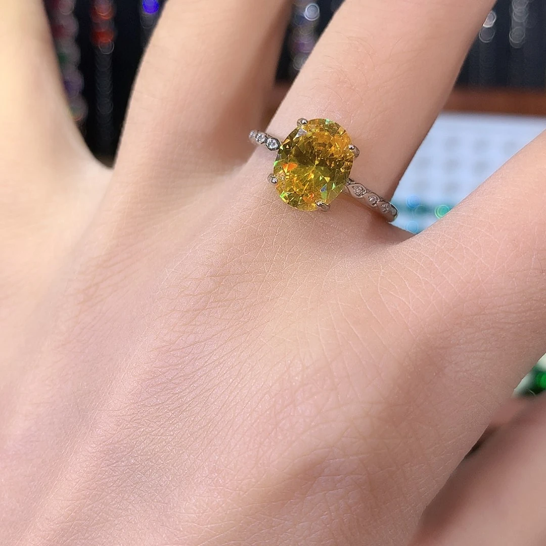 银S925镶嵌戒指碧玺白810