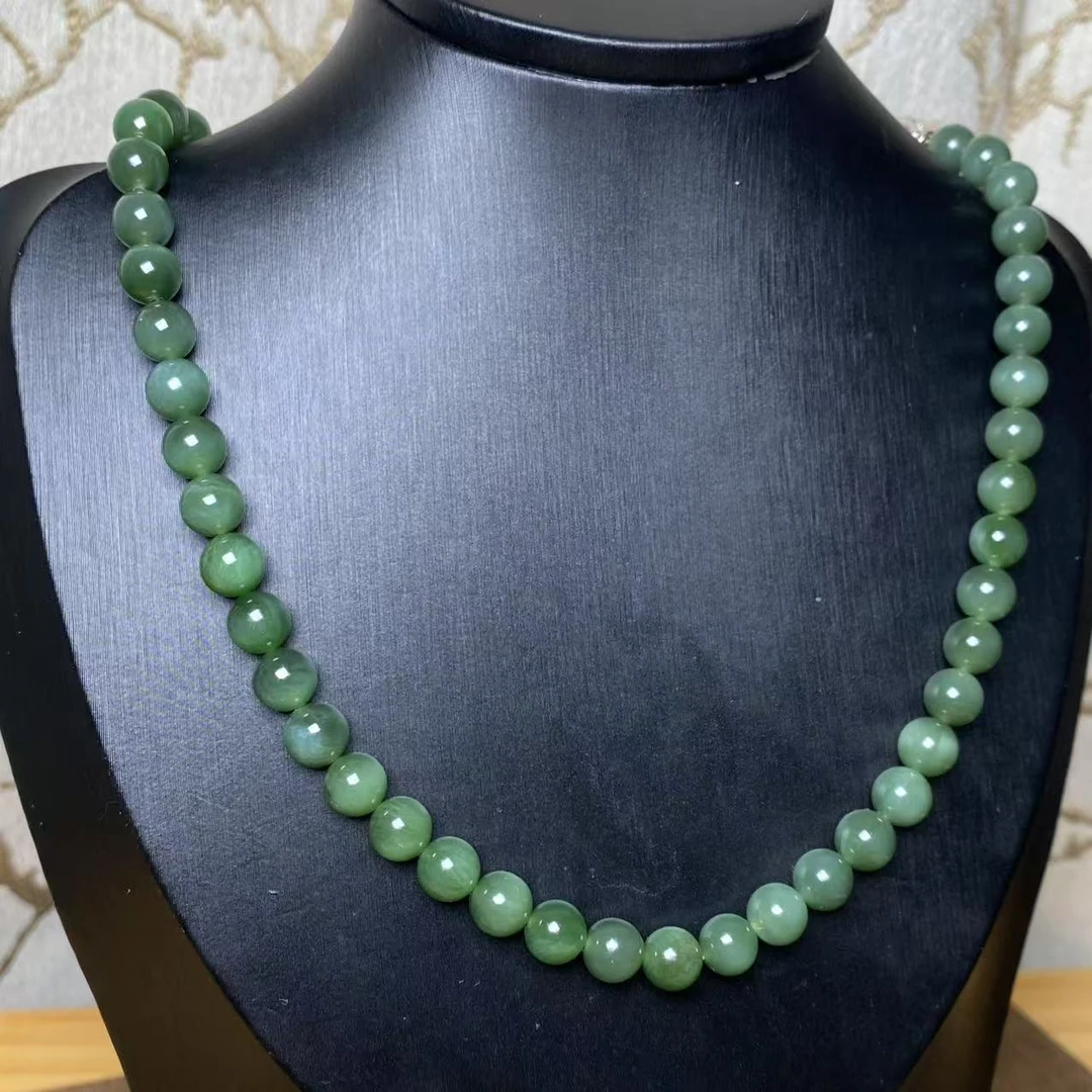 天然和田玉碧玉粉青妈妈链8mm时尚百搭气质