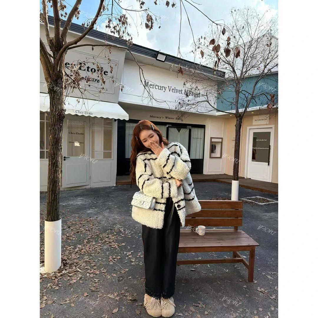 【YFONI】费诺羊毛皮毛一体外套