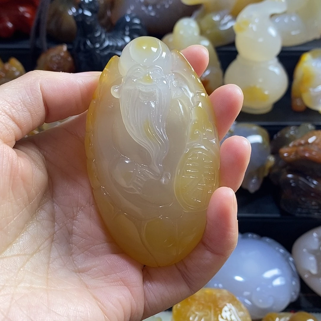 三***尔玛瑙/玉髓未镶嵌手把件