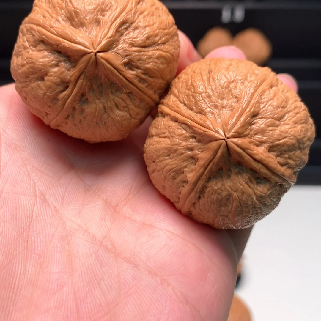 把件文玩核桃浮**鹤罗汉锤四棱