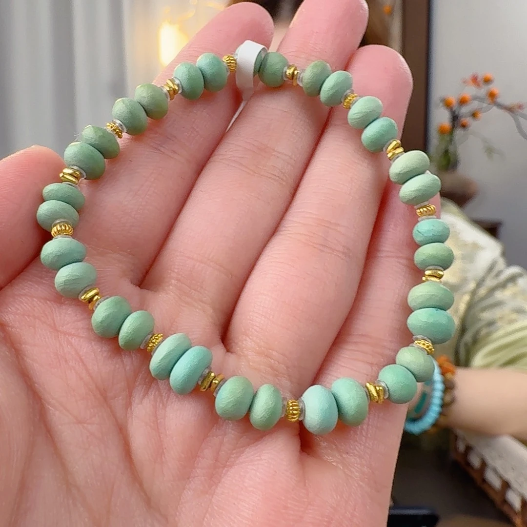 绿松石18K金镶嵌珠宝半成品