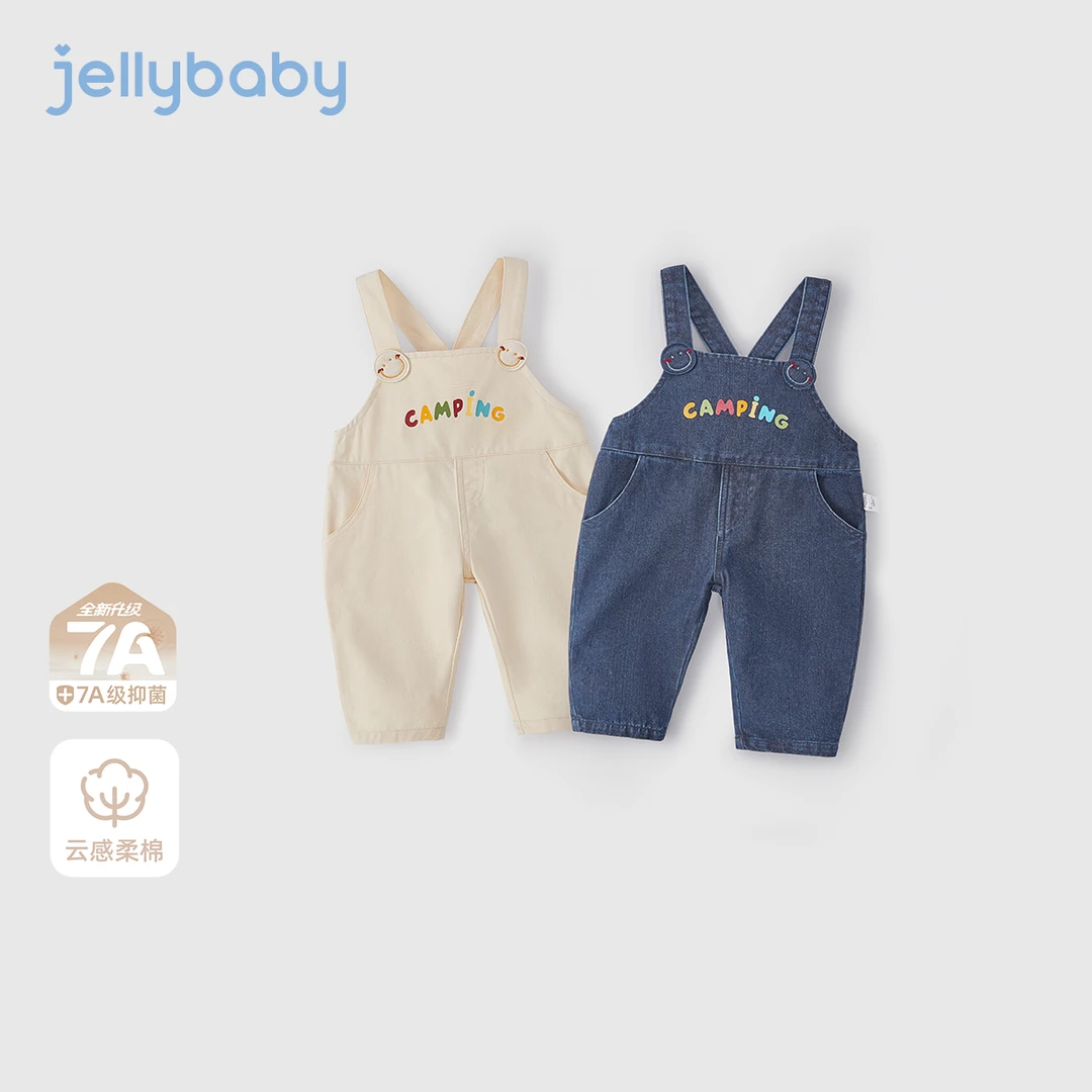 jellybaby杰里贝比背带裤宝宝秋季牛仔裤女童裤子秋 JLN53009