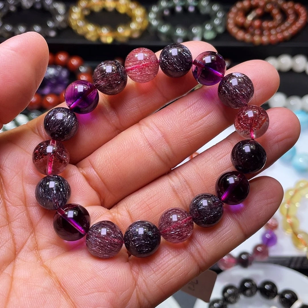 手链未镶嵌水晶黑加仑超七手链