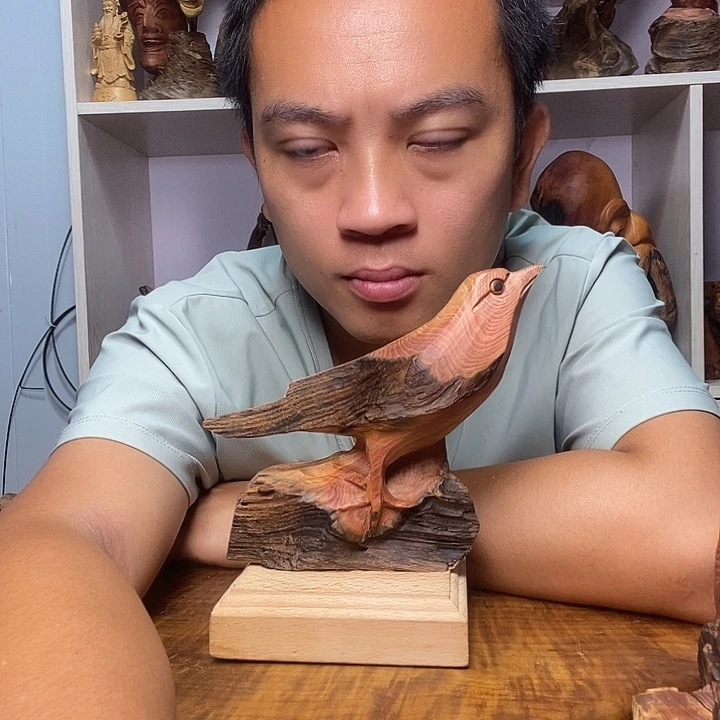 琥珀木手工艺小鸟