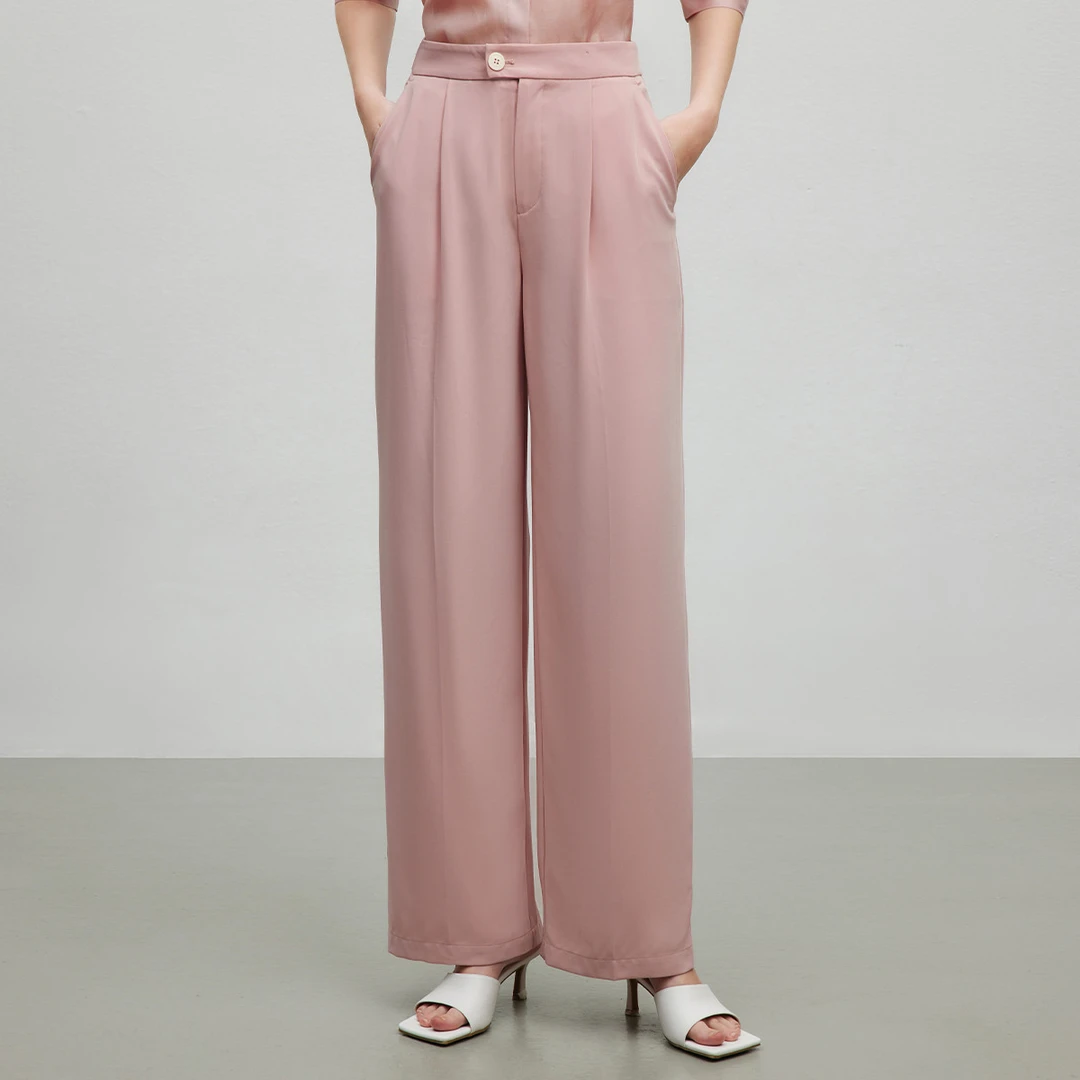 【诗语专属】高腰垂感休闲裤女时尚宽松遮肉直筒裤百搭阔腿裤