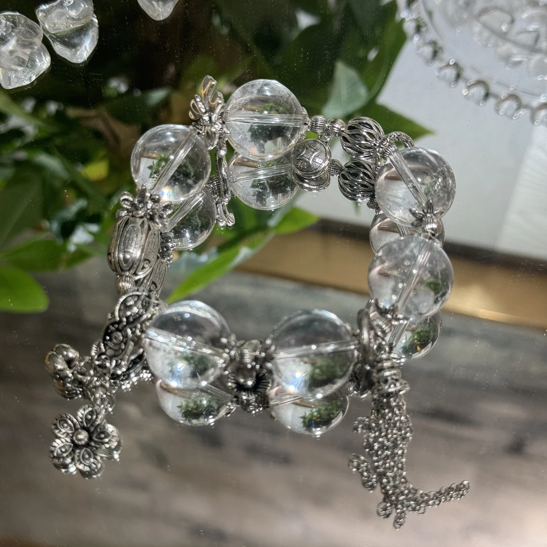 【雍宫大白】款、白水晶大珠子重工设计水晶手串