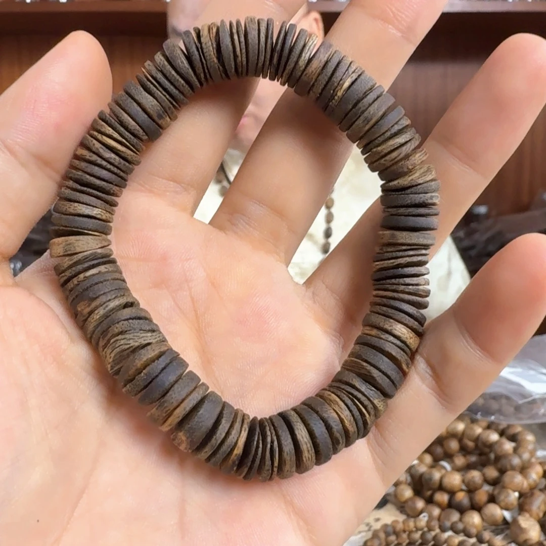 手串沉香奇楠沉香沉水卡1.0片珠单圈手串一条13.3g